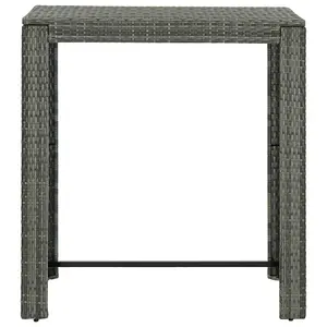 Berkfield Garden Bar Table Grey 100x60.5x110.5 cm Poly Rattan