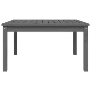 Berkfield Garden Table Grey 82.5x82.5x45 cm Solid Wood Pine