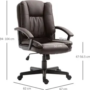 Portland Brown PU Leather Swivel Executive Office Chair