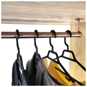 Suspended Round Wardrobe Rail Hanging Tube Pipe 1500mm Antique Copper Set with End Brackets