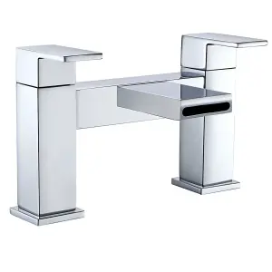 Nes Home Neath Square Waterfall Bath Filler Mixer Tap & Waste Chrome