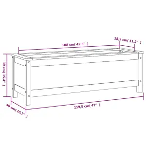 Berkfield Garden Raised Bed White 119.5x40x39 cm Solid Wood Pine