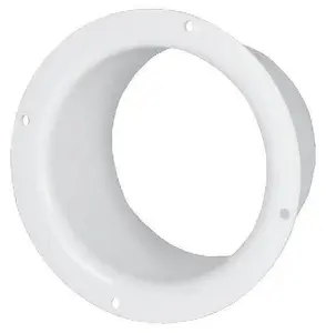 150mm Diameter White Plastic Ventilation Ducting Pipe Wall Plate Spigot