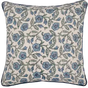 Paoletti Delphine Floral Piped Polyester Filled Cushion