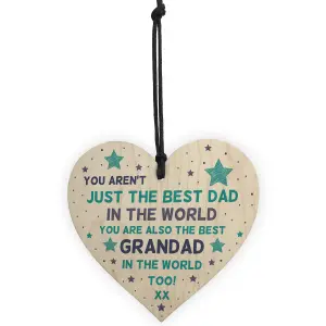 Best Dad Grandad Gift For Fathers Day Birthday Wooden Heart Gift For Him Keepsake