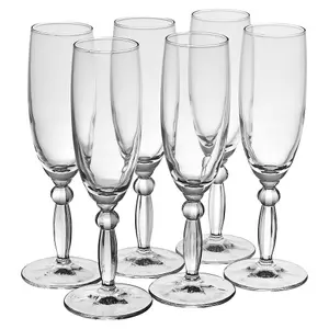 Queensway Home & Dining 175ml 6Pcs Champagne Drinking Flutes Stemmed Cocktail Glasses Dinner Party