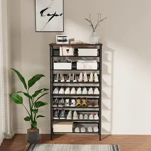 8-Tier Simple Wire Mesh Shoe Rack Storage Organizer