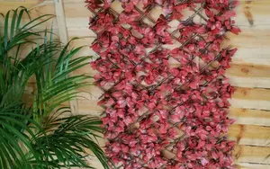 Expanding Decorative Trellis Artificial Red Leaf Willow Trellis Panel Screen