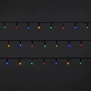 120 Multicolour Led With Timer String Lights Green Cable