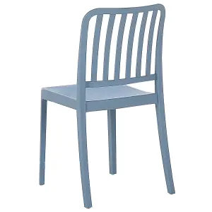 Set of 4 Garden Chairs SERSALE Synthetic Material Blue