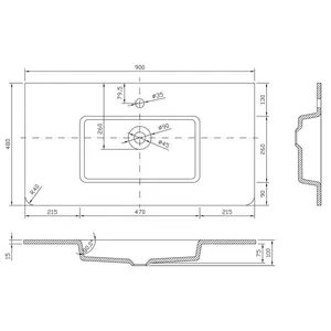 Stanhope 900mm Single Bathroom Vanity with Undermount Glass Basin Black / White