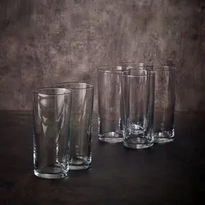 Queensway Home & Dining Height 12cm Set of 6 Clear Glass Tall Water Juice Drinking Highball Tumbler Glasses 200ml