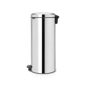 Brabantia Metal Bright steel Pedal Bin - 30L Freestanding