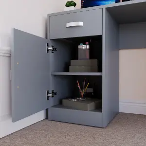 Vida Designs Hudson Grey Computer Desk With 1 Drawer and Door