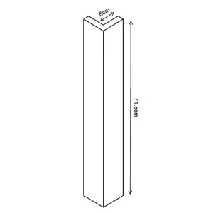 Premium Kitchens Ethos Matt green Standard Corner post, (W)59mm (L)715mm