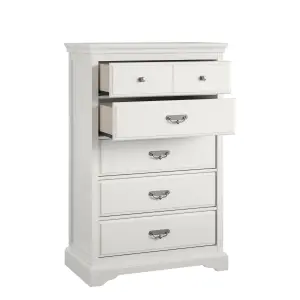 Bristol 5 Drawer Dresser White