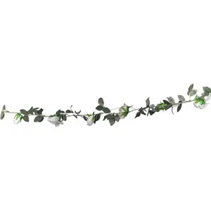 URBNLIVING 2M Solar Powered LED Artificial Rose Garland Outdoor Lighting Fairy String Lights