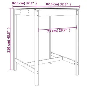 Berkfield Garden Table White 82.5x82.5x110 cm Solid Wood Pine