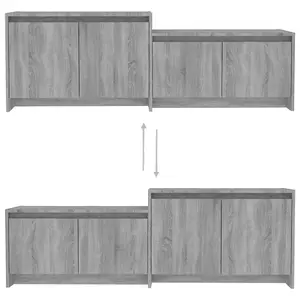 Berkfield TV Cabinet Grey Sonoma 146.5x35x50 cm Engineered Wood