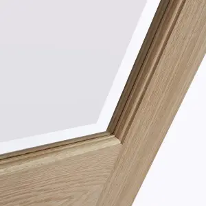 Geom 4 panel 2 Lite Clear Glazed Oak veneer Internal Door, (H)2040mm (W)826mm (T)40mm