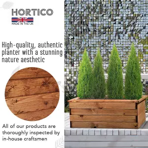 Set of 2 HORTICO™ Wooden Planter, 82cm Long Trough Planter, Made in the UK Scandinavian Red Wood Outdoor Plant Pots H31 L82 W41 cm