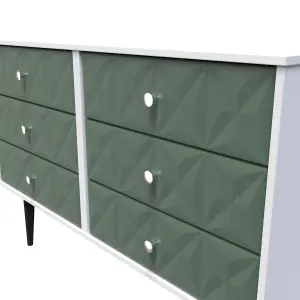 Toledo 6 Drawer Chest in Labrador Green & White (Ready Assembled)