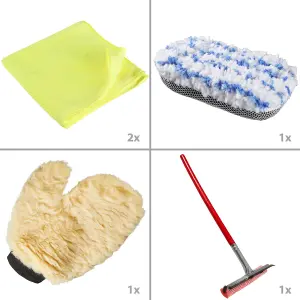 Buffer Pads - 1 pad, 18 sponges, wiper, sponge, glove, 2 microfibre cloths, 5 polishing wheels - colourful