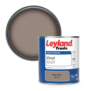 Leyland Trade Vinyl Matt Walls & Ceilings Emulsion Paint Brown Sand (PPG1073-5) 1L