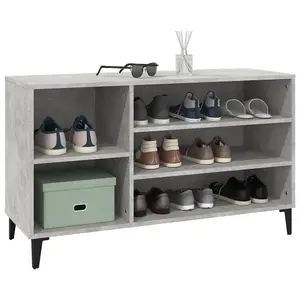 Berkfield Shoe Cabinet Concrete Grey 102x36x60 cm Engineered Wood