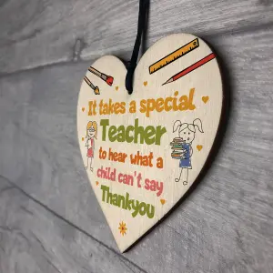 Red Ocean Gift For Teacher Teaching Assistant Leaving School Nursery Gift Wooden Heart Special Thank You Teacher Gift