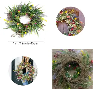 Holiday 15.7" Artificial Flower Wreath Front Door Wall Garland Home Party Decor BS-ZX0148-1-M