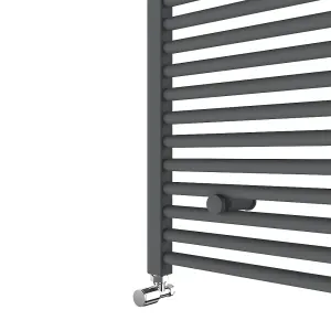 Right Radiators 1200x450 mm Vertical Straight Heated Towel Rail Radiator Ladder Warmer Anthracite