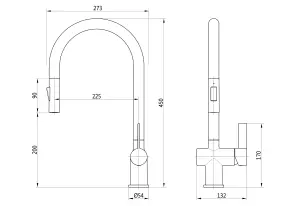 Keenware Kingsbury XL Brushed Brass Dual Spray Pull Out Monobloc Kitchen Tap