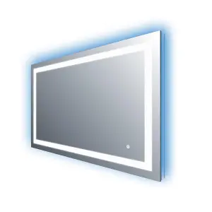 Luca LED Illuminated Backlit Bathroom Mirror with White and Blue Light (H)700mm (W)1100mm