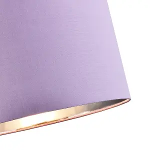 Contemporary Lilac Cotton 10 Table/Pendant Lampshade with Shiny Silver Inner