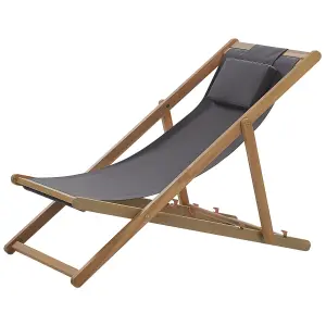 Sun Lounger Wood Grey AVELLINO