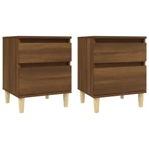 Berkfield Bedside Cabinets 2 pcs Brown Oak 40x35x50 cm