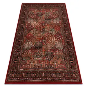 Wool carpet KASHQAI 4309 300 oriental, frame claret  67x275 cm