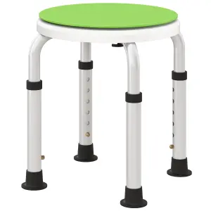 HOMCOM 360 Degree Swivel Shower Stool w/ Non-Slip Feet for Disabled Green