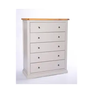 Loreo 5 Drawer Chest of Drawers Chrome Knob