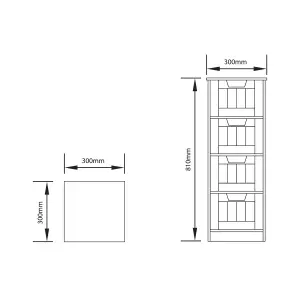 Lassic Hayle Matt Grey Narrow 4 Drawer unit (H)810mm (W)300mm