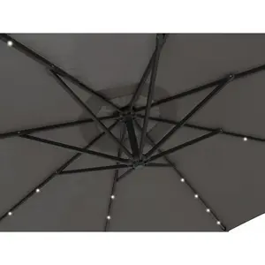 Apollo Banana Cantilever Parasol with Built in LED Lights Black