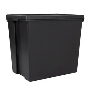 1 x Wham Bam 154L Stackable Recycled Plastic Storage Box & Lid Black