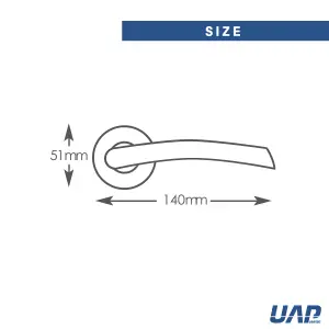 UAP Bathroom Door Handle - Pair - Lever on Rose - Falcon - Bathroom Pack - Complete Set - Metal Grey