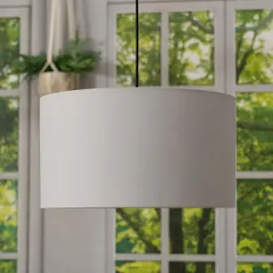 ValueLights Reni Grey Fabric Large Ceiling Pendant Lamp Shade