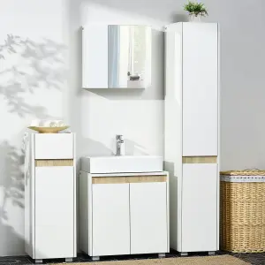 kleankin Bathroom Mirror Cabinet Wall Mounted Cupboard w/ Adjustable Shelf