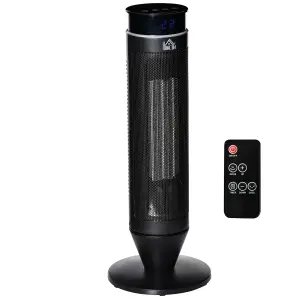 HOMCOM 1000W 2000W Tower Heater, 42 degree Oscillation Remote Control Timer