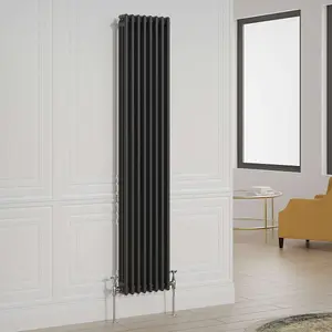 G-Rad Black Triple Column Vertical Radiator - (H) 1800 x (W) 375mm