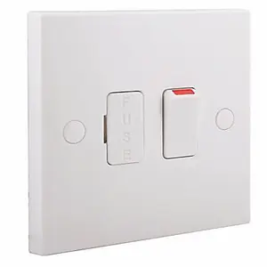 BG White 13A 1 way Raised square profile Screwed Switched Fused connection unit