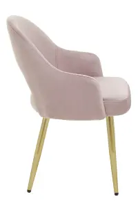 Dusty PInk Velvet Dining Chair, Versatile Velvet Upholstered Dining Table Chair, Tapered Living Room Chair